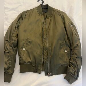 Topshop Olive Green Bomber Jacket